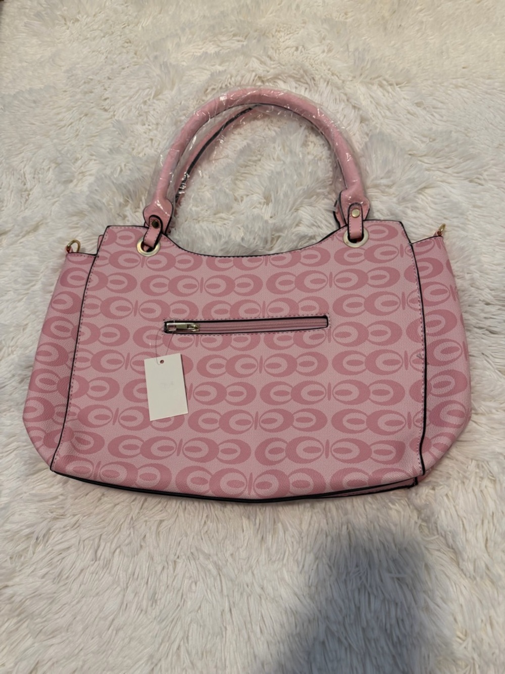 Stylish Pink Patterned Women's Satchel Handbag